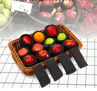 high end black color 1000pcs 14x7cm thickened epe foam mesh for applepeach sleeve net fruit foam packing eco friendly material