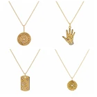 Женское Ожерелье с восьмиугольной звездой и луной, серебро 925 пробы