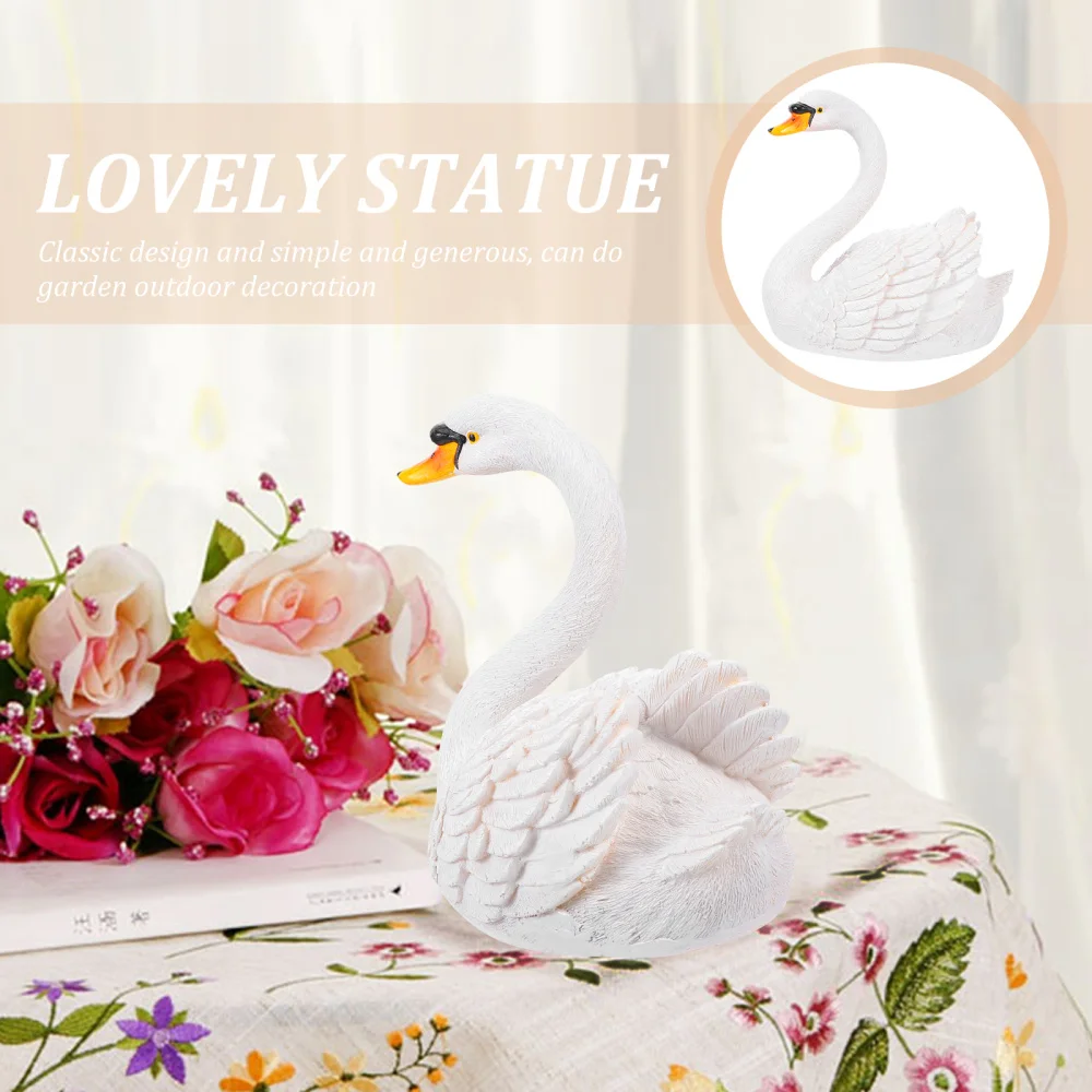 

Floating Swan Statue Figurine Resin Craft Sculpture for Garden Pond Pool