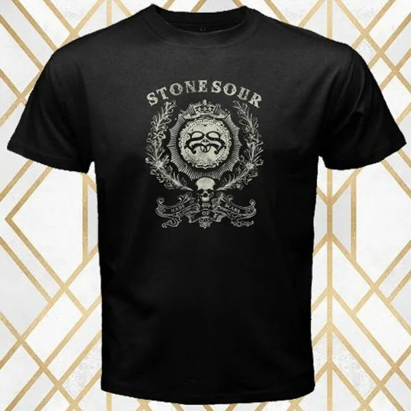 Stone Sour американский логотип рок группы Мужская Черная Футболка размер S 3Xl Diy pritted