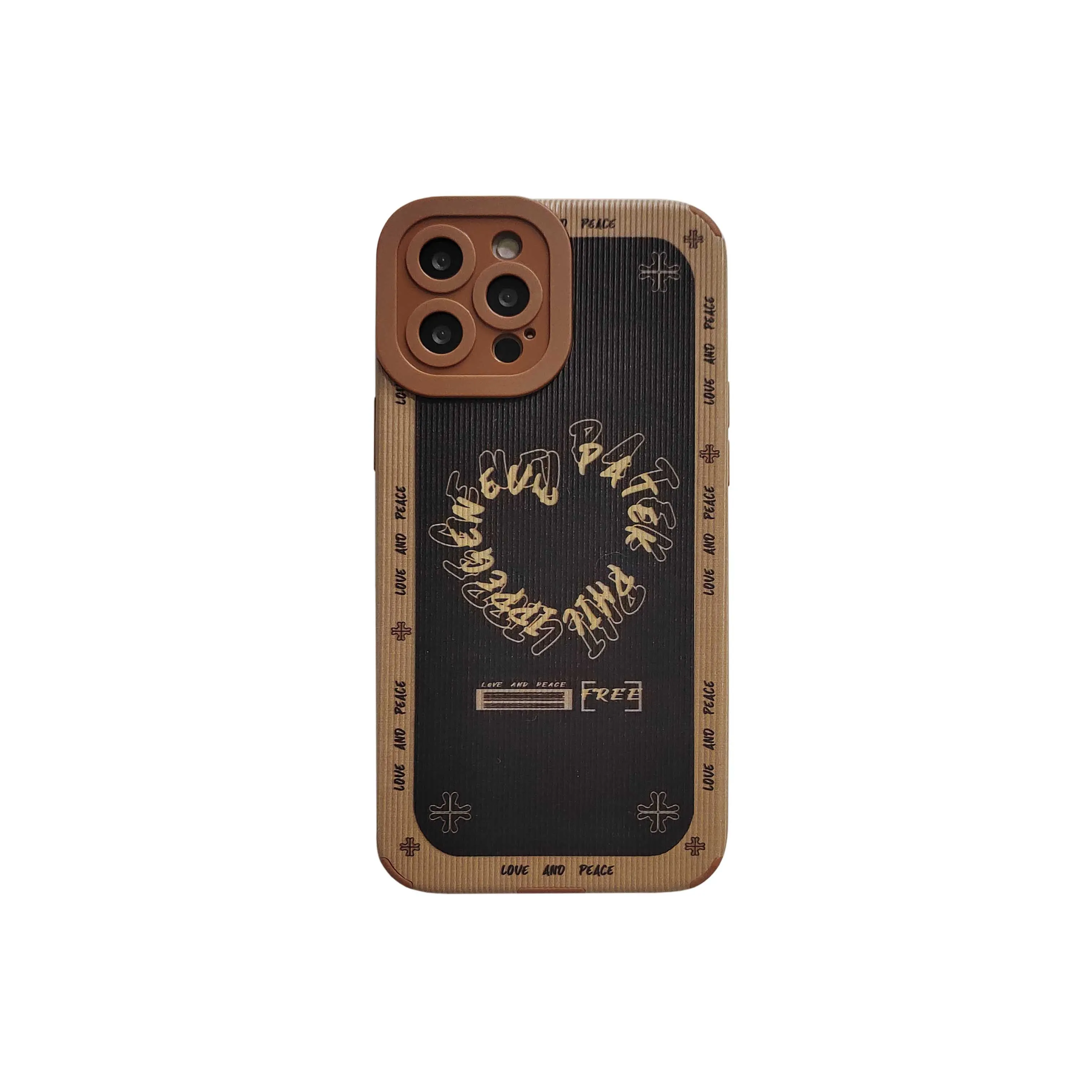 Винтажный коричневый кожаный чехол с сердцем для телефона мягкий iphone 13 Pro Max