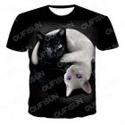 Летняя новая распродажа, милая черно-белая мужская и женская футболка оверсайз с круглым вырезом и коротким рукавом