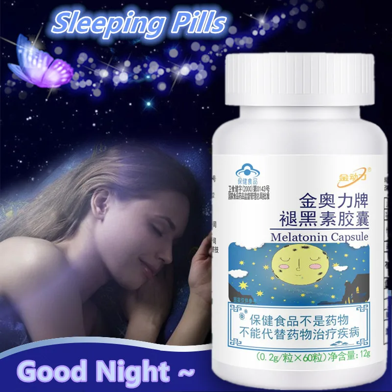 

Sleeping Pills Strength Melatonin Help Improve Sleep Night Time Aid Fast Dissolve Dietary Supplement Fall Asleep Faster Longer