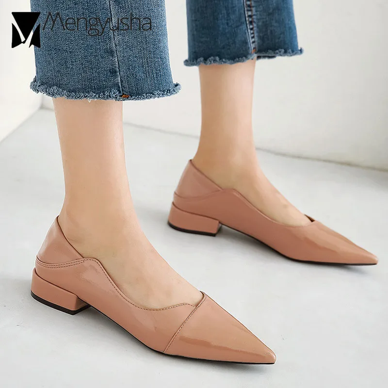 2019 дизайнерские тонкие туфли женская обувь из лакированной кожи на плоской