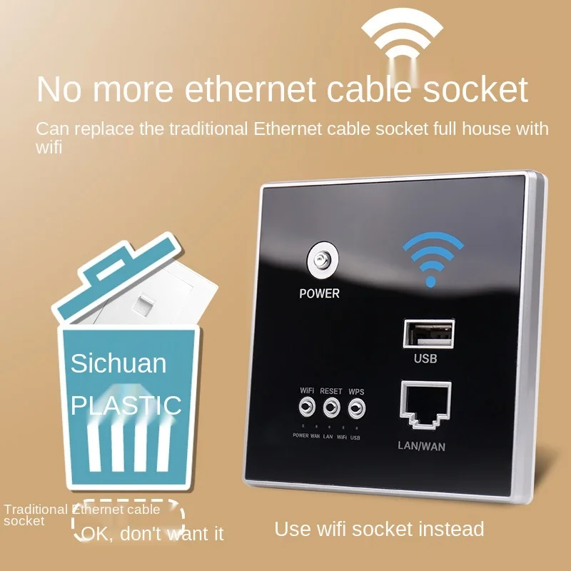 Депо guye 86 Wi-Fi настенная розетка RJ45 сетевой интерфейс прозрачная стеклянная