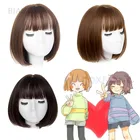 Косплей-парик Undertale Frisk, короткие красные термостойкие синтетические волосы, парик + шапочка для парика