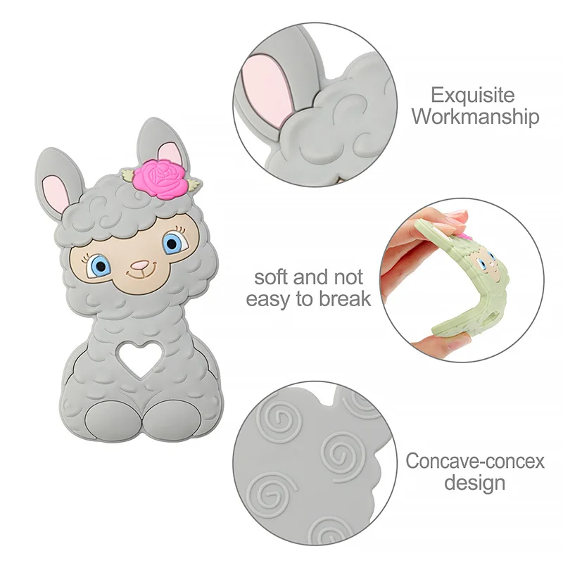 Silicone Teether Rodent Cartoon Animals 1pc Food Grade Pandents DIY Teething Toys For Teeth Tiny Rod Baby Teethers Gift | Мать и ребенок