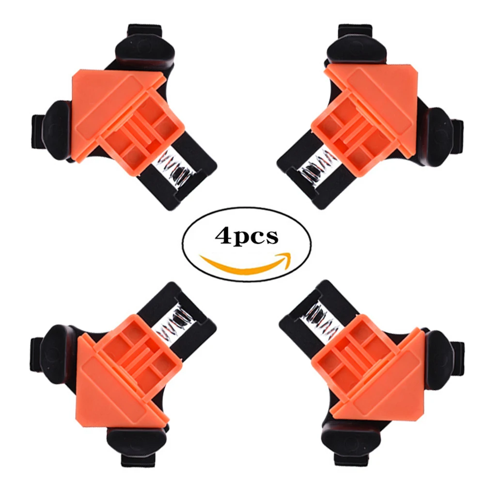 

4pcs Woodworking Clamps 90 Degree Right Angle Fixing Clips Bar Picture Frame Plastic Spring Corner Clamp Woodworking Tools