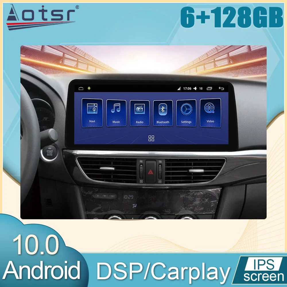 

6+128G Android 10 For Mazda Atenza 2014 2015 2016 Car Radio Multimedia GPS Navi Video Player Carplay DVD Head Unit DPS No 2Din