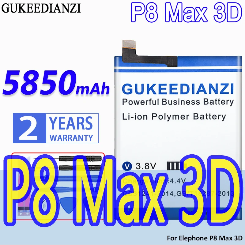 

GUKEEDIANZI высокое Ёмкость Батарея P8Max 3D 5850 мАч для Elephone P8 Max 3D мобильный телефон Bateria