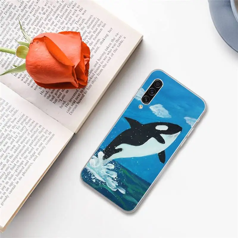 

Killer Whale Orca Watercolor animal Phone Case For Samsung A S M Note 9 10 20 fe 21 71 30 ultra plus 5g 11 31 51 s