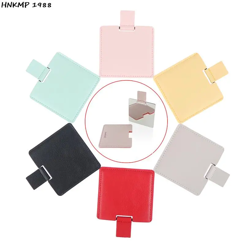 Ультратонкое зеркало для макияжа косметическое 6 цветов карманное прямоугольное