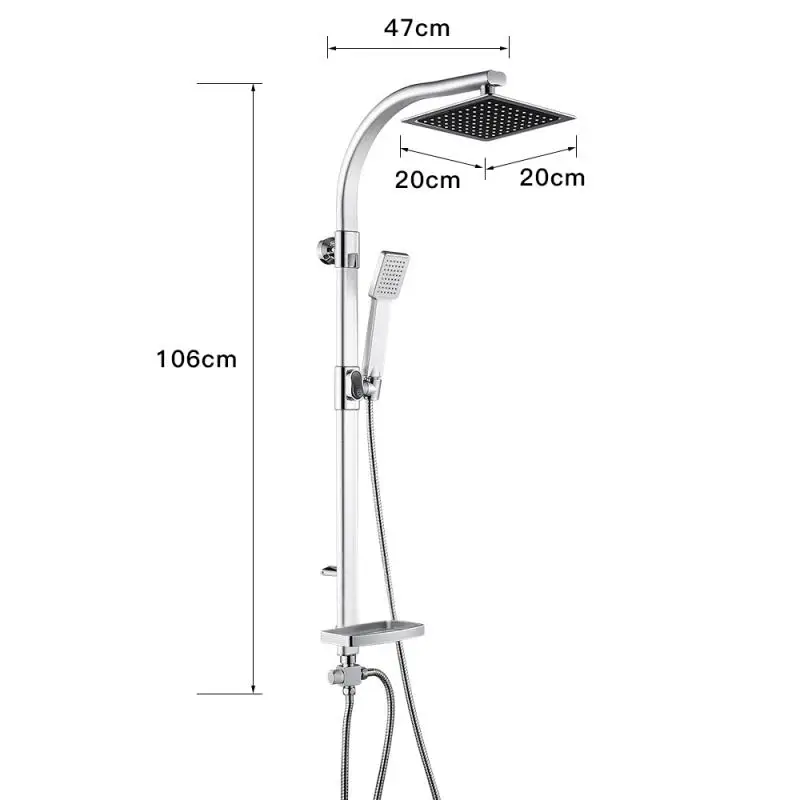 

Aluminum Alloy Bathroom Faucet Rain Shower Bath Faucet Wall Mounted Bathtub Shower Mixer Tap Shower Faucet Shower Set Mixer