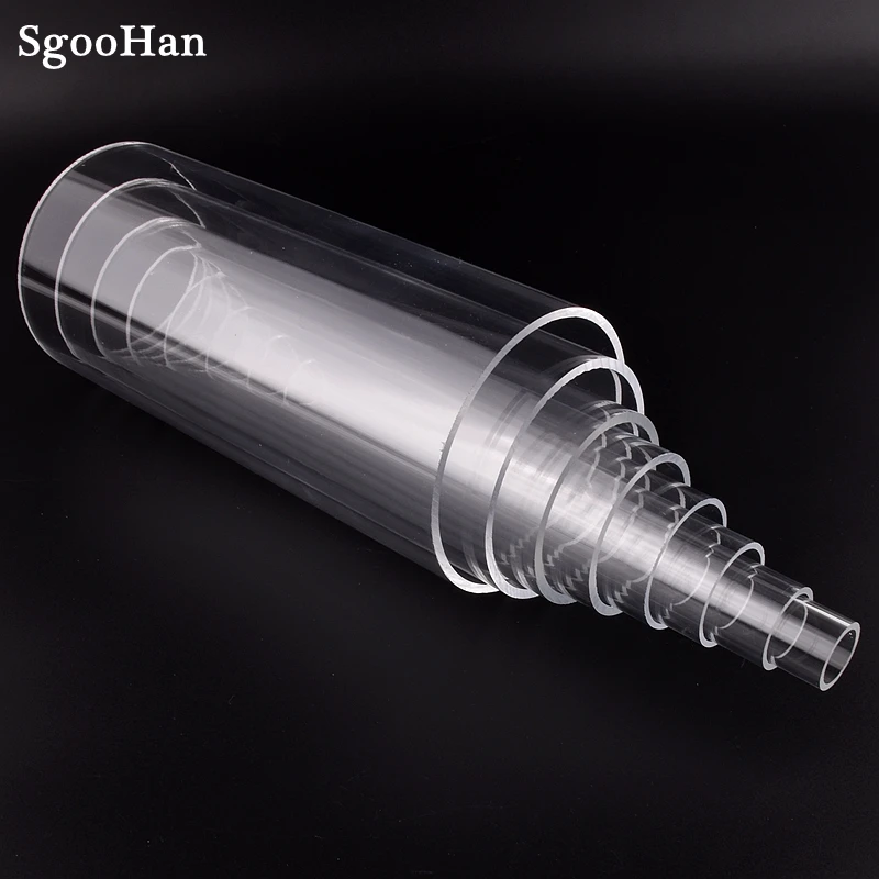 3pcs O.D 16~90mm Transparent Acrylic Aquarium Fish Tank Pipe Plexiglass Water Supply Tube Garden DIY Irrigation Fittings 32CM - купить по