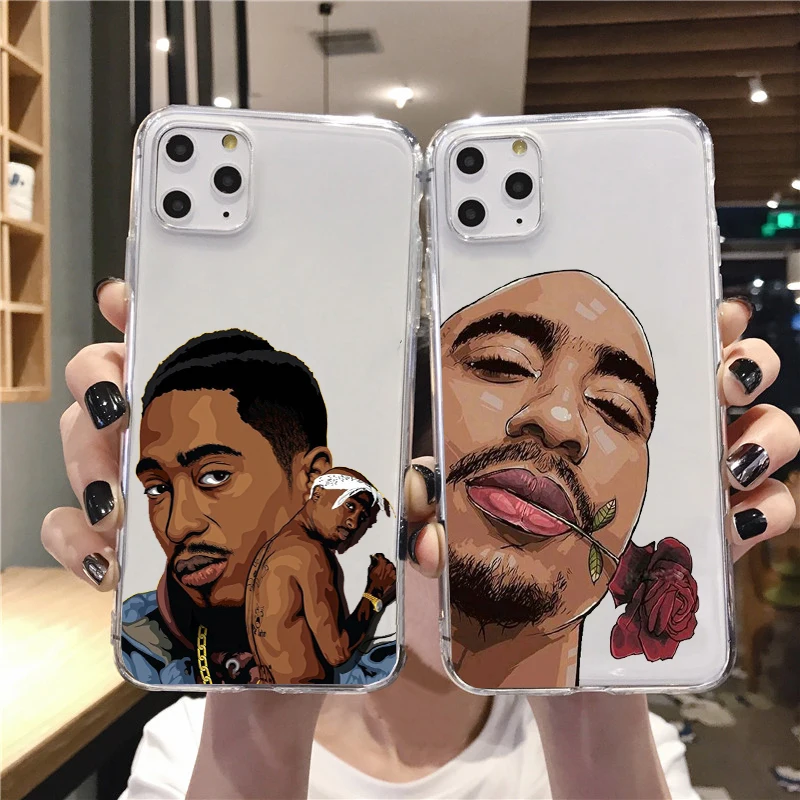 

Rapper 2pac singer Tupac TPU soft Phone case For iphone SE 6S 7 8 plus XS XR XSMAX 11PRO 12pro 13pro MAX 12 13mini back coque