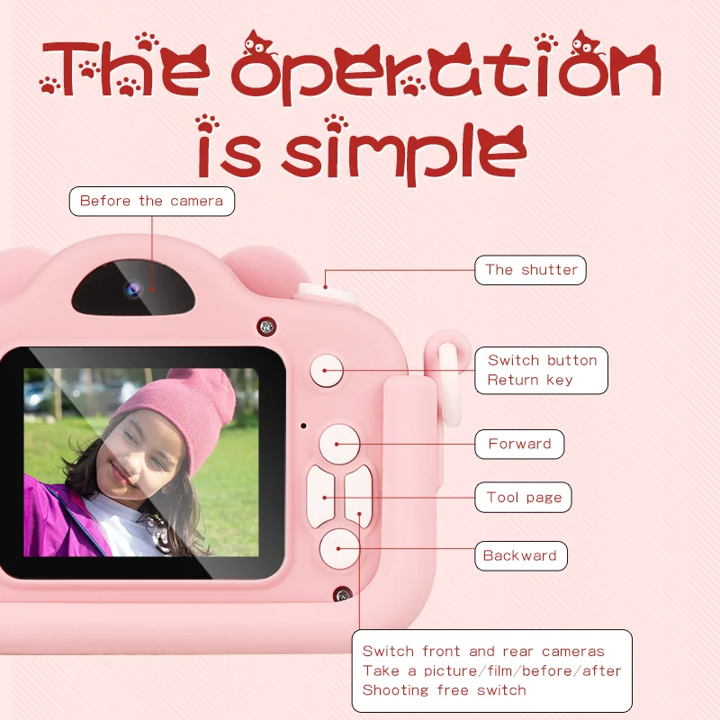 Детская мини-камера с микрофоном для девочек и мальчиков |