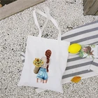 Модные красивые сумки для покупок с принтом принцессы для девочек, Студенческая сумка-тоут для книг в стиле Harajuku Ulzzang, сумки для девочек