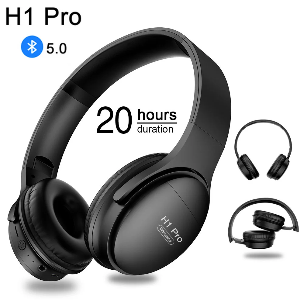 

Bluetooth-наушники H1 Pro, Беспроводные Hi-Fi наушники с шумоподавлением, поддержка TF-карты, с микрофоном