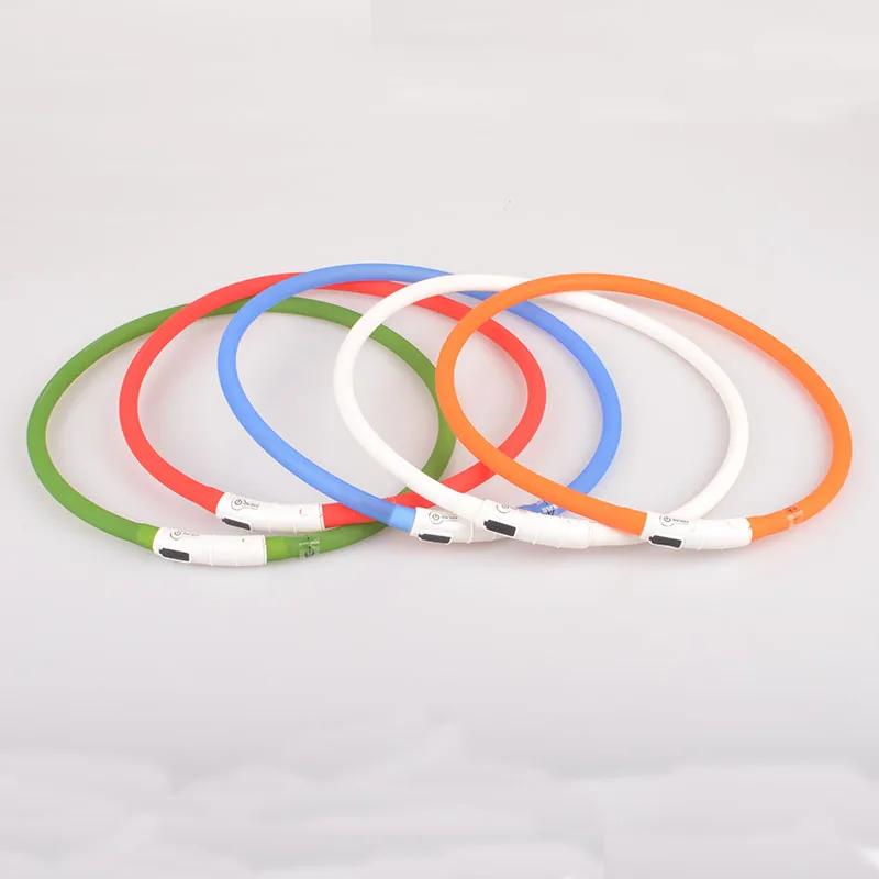 

Светодиодный ошейник для домашних животных USB Перезаряжаемые ночное Безопасность Предупреждение подсветкой ремни для собак, ремни безопас...