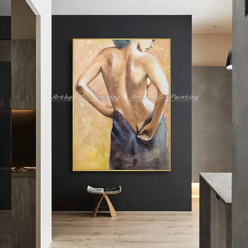 

Arthyx ручная роспись сексуальная девушка картина маслом на холсте Современная Абстрактная фигурка Настенная картина поп-арт для гостиной украшение для дома