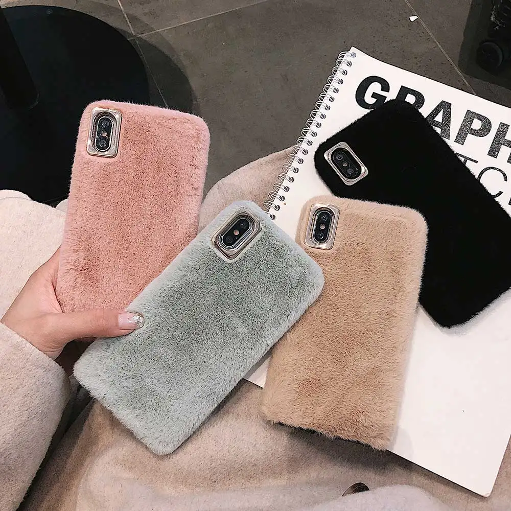 

Geschenken Voor Iphone 11 Pro Max Harige Comfortabel En Warm Telefoon Case Voor Iphone XS MAX XR 6 6S 7 8 Plus Soft Phone Cover