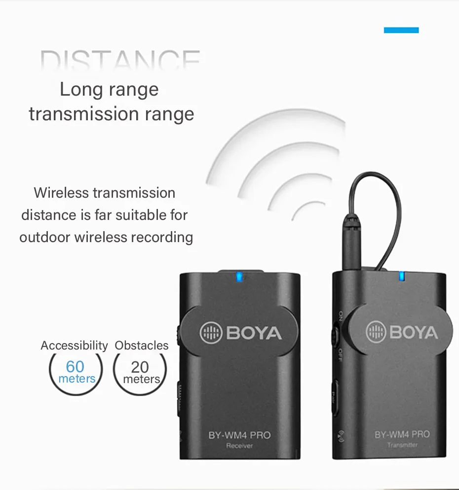 Boya BY-WM4 Pro/BY-WM4 Mark II беспроводные ПЕТЛИЧНЫЕ Микрофон Студийный конденсаторный лацкан микрофон для интервью для iPhone Canon камеры Nikon