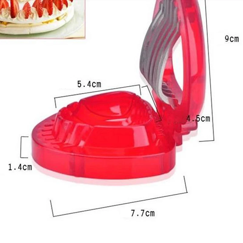 

Strawberry Slicer Fruit Cutter Carving Tool Salad Cutter Stainless Steel strawberry cutter Fruit slicer Portable Kitchen Gadgets