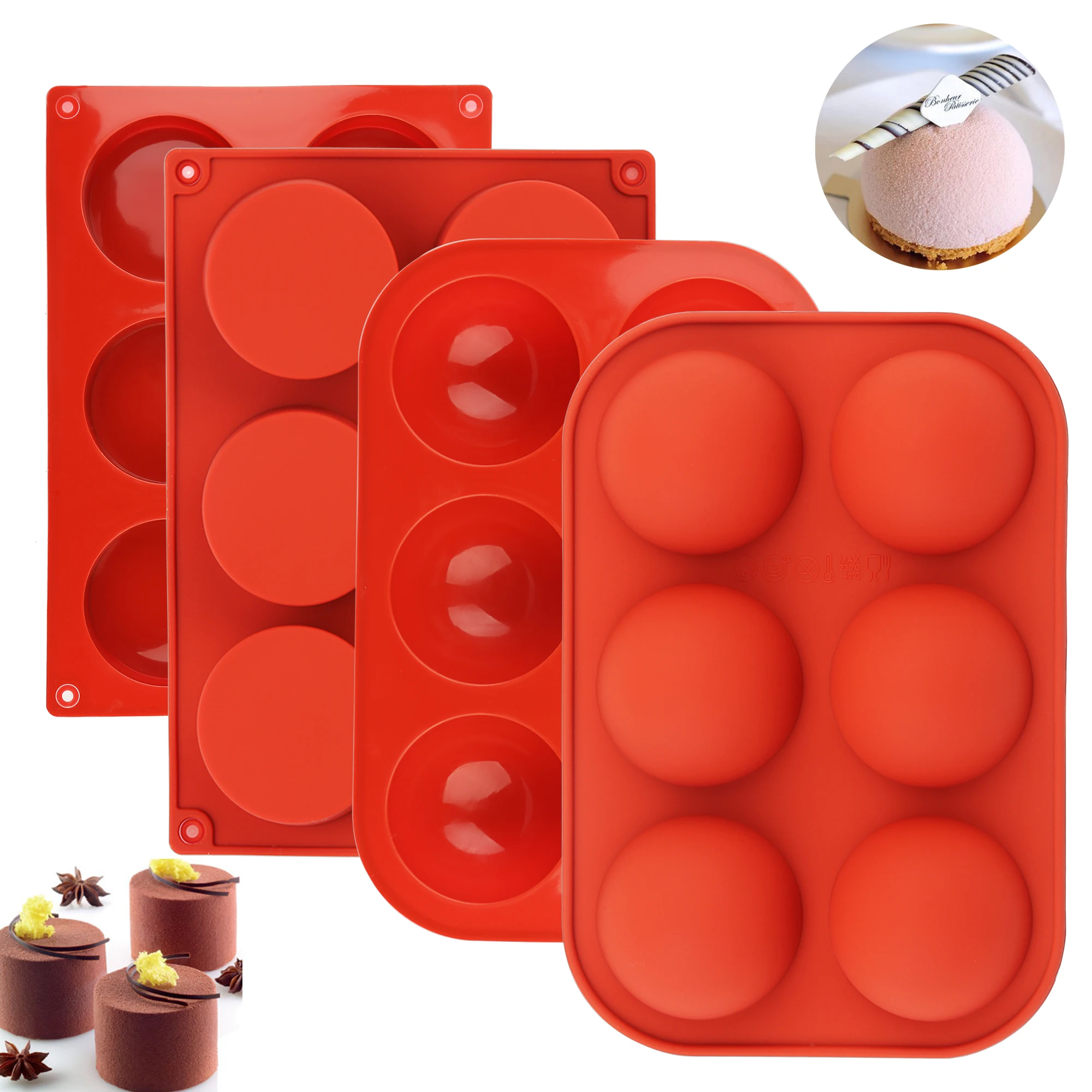 

Silicone Molds for Chocolate Cookie Rectangular Mousse Desert Biscuit Stick Bread Jelly Baking Mold DIY Medium Semi Sphere