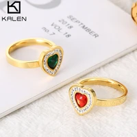 kalen vintage heart ring for women female cute finger rings romantic birthday gift for girlfriend fashion zircon stone jewelry
