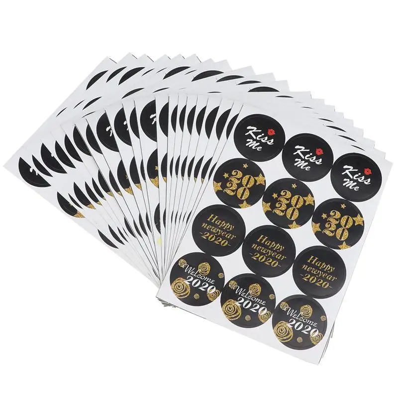 480 шт 2020 новогодние уплотнительные наклейки круглые этикетки Самоклеящиеся
