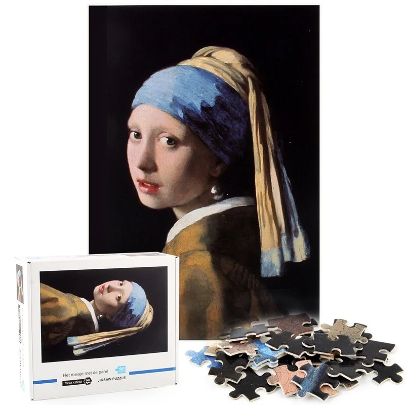 

1000pcs Jigsaw Puzzle The Girl With A Pearl Earring Famous Wall Paintings Educational Antistress Toys Gift Decor Home