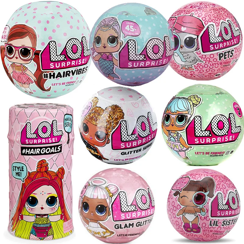 Куклы сюрпризы с разноцветным яйцом конфетти поп серия платье Лол куклы мяч экшн