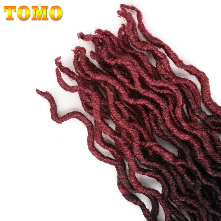 TOMO Ombre Faux Locs Curly вязанные крючком волосы для женщин 24 пряди блонд крючком косички богиня Locs 18 дюймов синтетические плетеные волосы