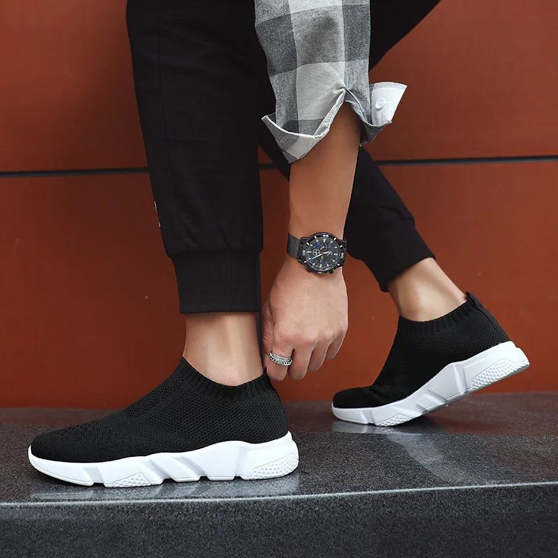 

Men's Casual Shoes Blade Breathable No-slip casual sports tide shoes lace-up breathable rubber bottom mesh shoes Tenis Masculino
