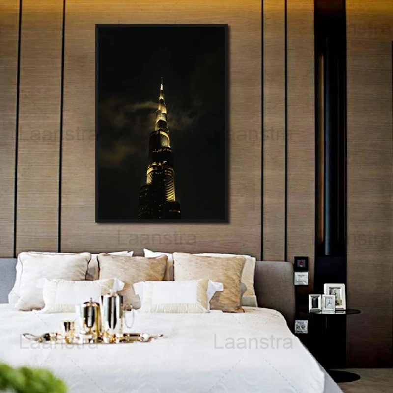 

Minimalist Canvas Painting Night View Roof Building HD Posters and Prints Home Decor Living Room Decorative Art Wall Pictures