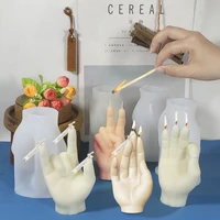 new silicone candle molds gesture finger mould creative perfume 3d candle making kit for candle making cake home decoration gift