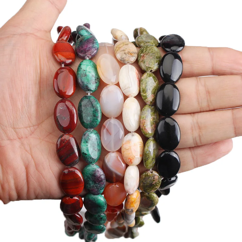 Натуральный камень овальной формы бусины россыпью 13x18 мм сделай сам с отверстием