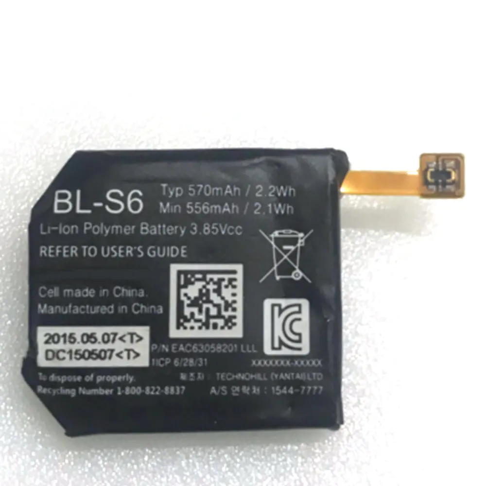 Оригинальный размер батареи для LG Watch Urbane 2nd Edition LTE W200 BL S6 3 85 V 570mah WH|Аккумуляторы