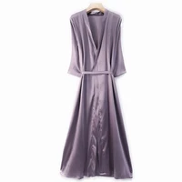 17mm real 100 silk dress women natural silk high quality elegant loose long sleep dress lady summer clothing