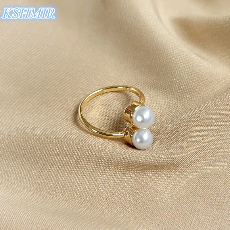 

Kshmir Retro Fashion Creative Cross Pearl Ring 2021 New Trend Geometric Ring Simple Personality Ladies Ring
