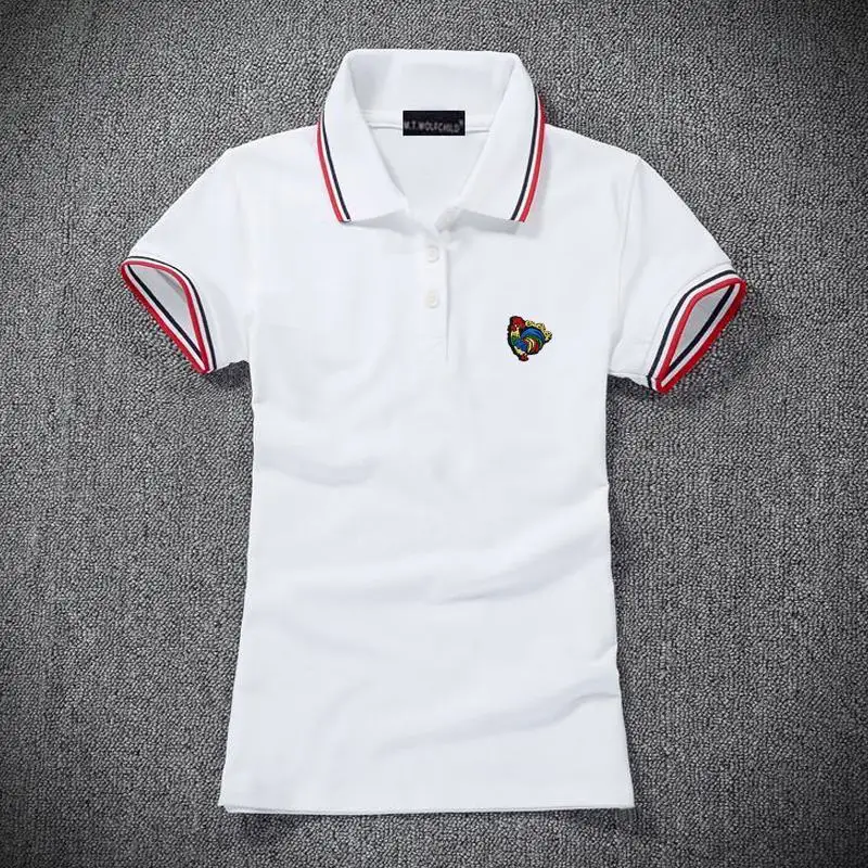 Модные летние новые женские рубашки поло с коротким рукавом повседневные