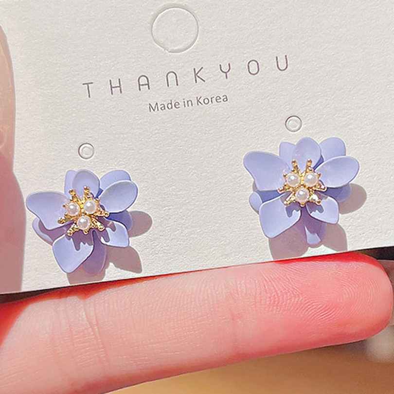 New European And American Popular Simple Temperament Elegant Lilac Flowers Eeardrop Retro Fashion Earring Dangler Accessories