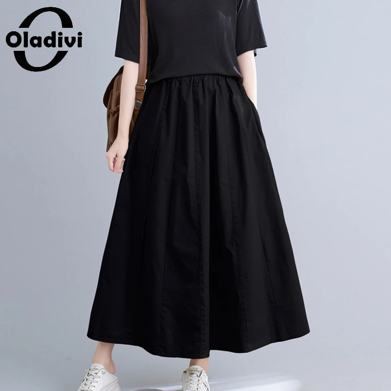 

Oladivi 4 цвета Женская одежда оверсайз повседневные свободные брюки с большими штанинами 2021 Весна-Осень Новые широкие брюки с капривидным низ...