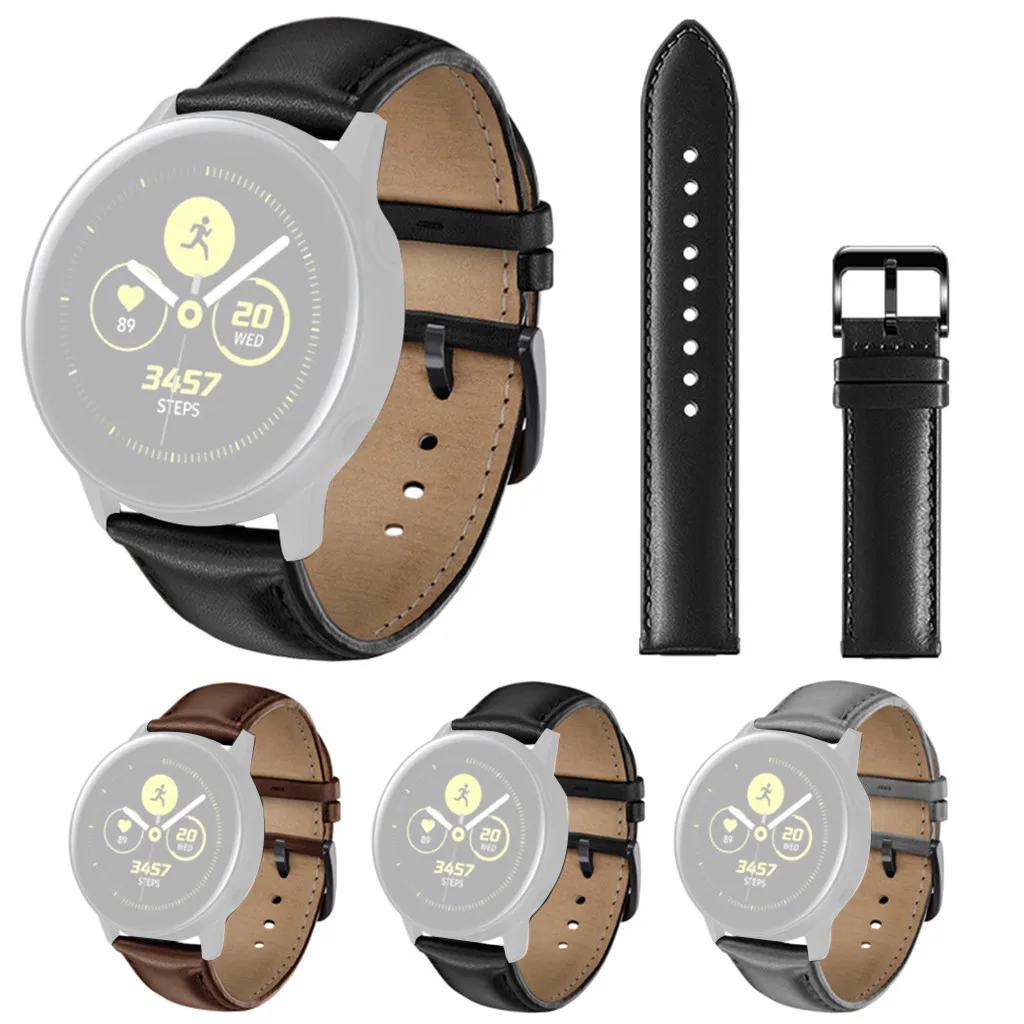 CARPPRIE 20 мм роскошный кожаный ремешок на запястье для Samsung Galaxy Watch Активный браслет