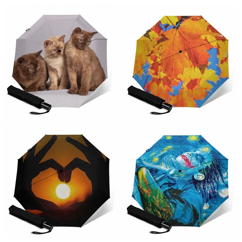 

Зонт тройной складной, ветрозащитный, от дождя и солнца, ветра