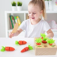 children early education puzzle pull out radish game children early education simulation vegetable wooden montessori block toys