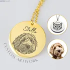Оригинальное ожерелье для домашних животных, подвески с персонализированным фото именем для дисков, памятное ожерелье, размеры животных, подарки