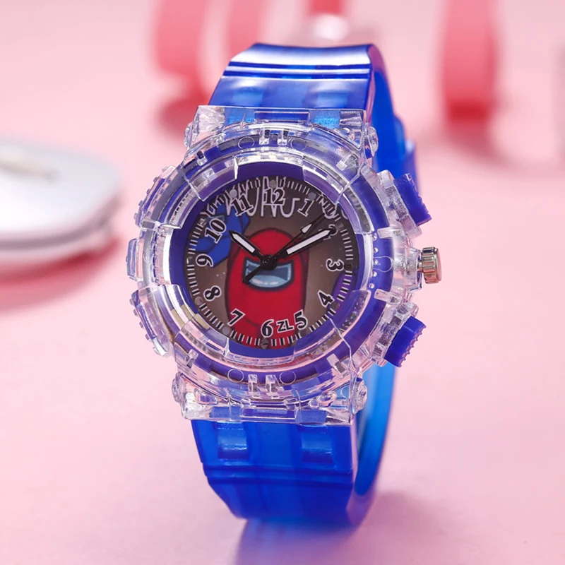 Часы Детские светодиодные со стразами Модные кварцевые наручные часы с