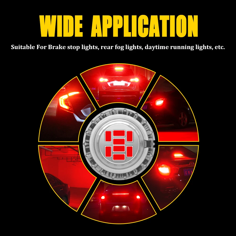 

BMTxms Vehicle 2Pcs 1157 BAY15D BAZ15D BAW15D Brake Light P21W/5W P21W/4W PR21W/5W Car DRL Reverse Tail Siganl Lamp