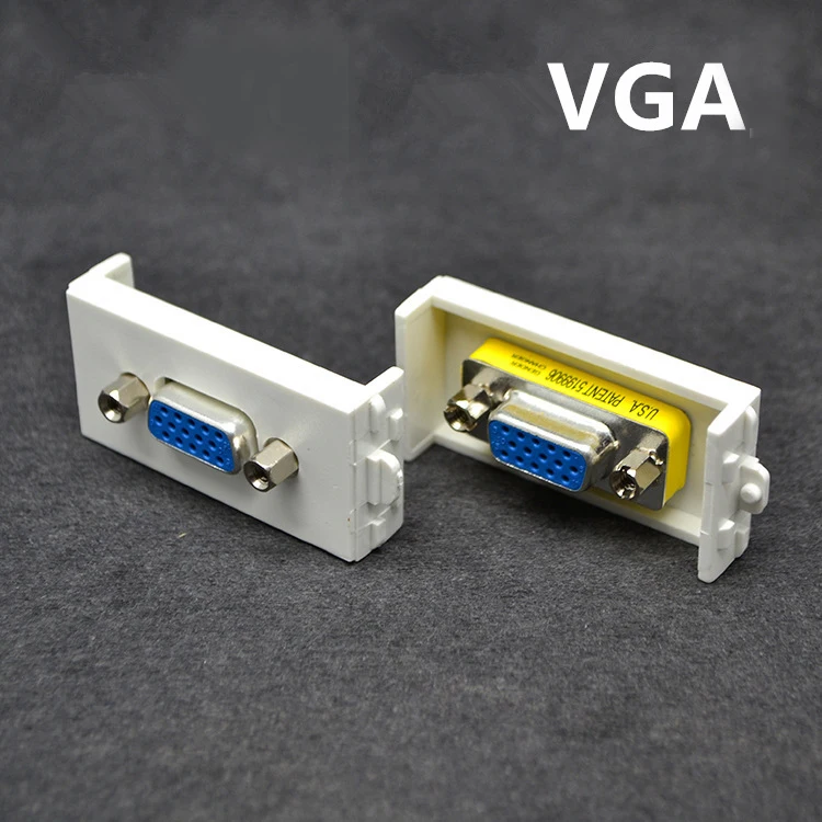 Wall Plate with VGA + RJ45 RJ11 Ports White FacePlate Cover Holder Outlet connectors plug jack | Мобильные телефоны и